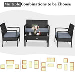 4PC Patio Rattan Wicker Sofa Set - Bestoutdor