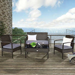 4PC Patio Rattan Wicker Sofa Set - Bestoutdor