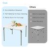 34" Square Folding Card Table Portable HDPE Outdoor Picnic Dining Table with Metal Frame & Carry Straps