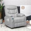 Swivel Rocker Recliner Massage Chair Leather Glider Massage Recliner with Heating & Remote Control