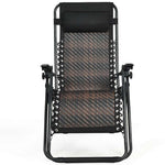 Folding Patio Rattan Zero Gravity Lounge Chair Recliner