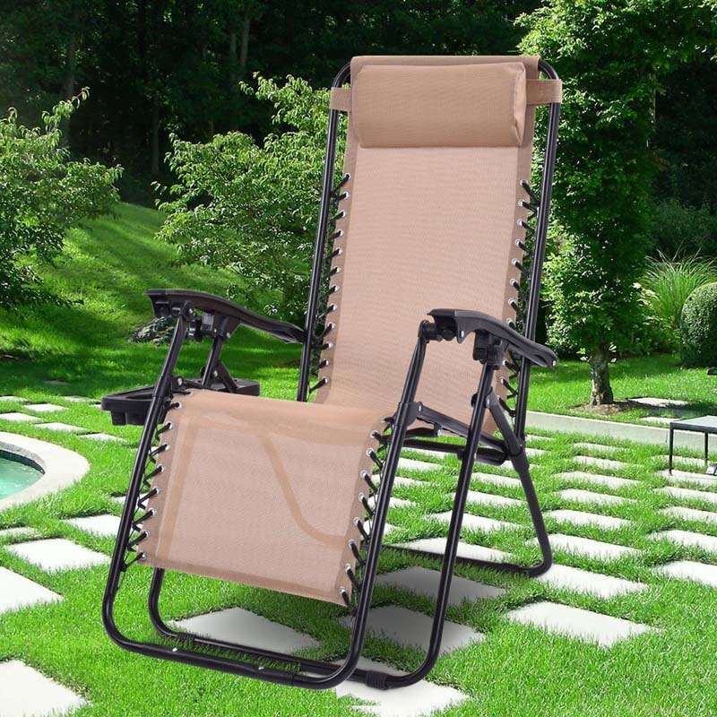 Outdoor Folding Zero Gravity Chair Reclining Patio Chair Lounge Chair