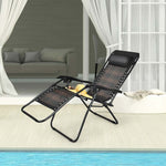 Folding Patio Rattan Zero Gravity Lounge Chair Recliner